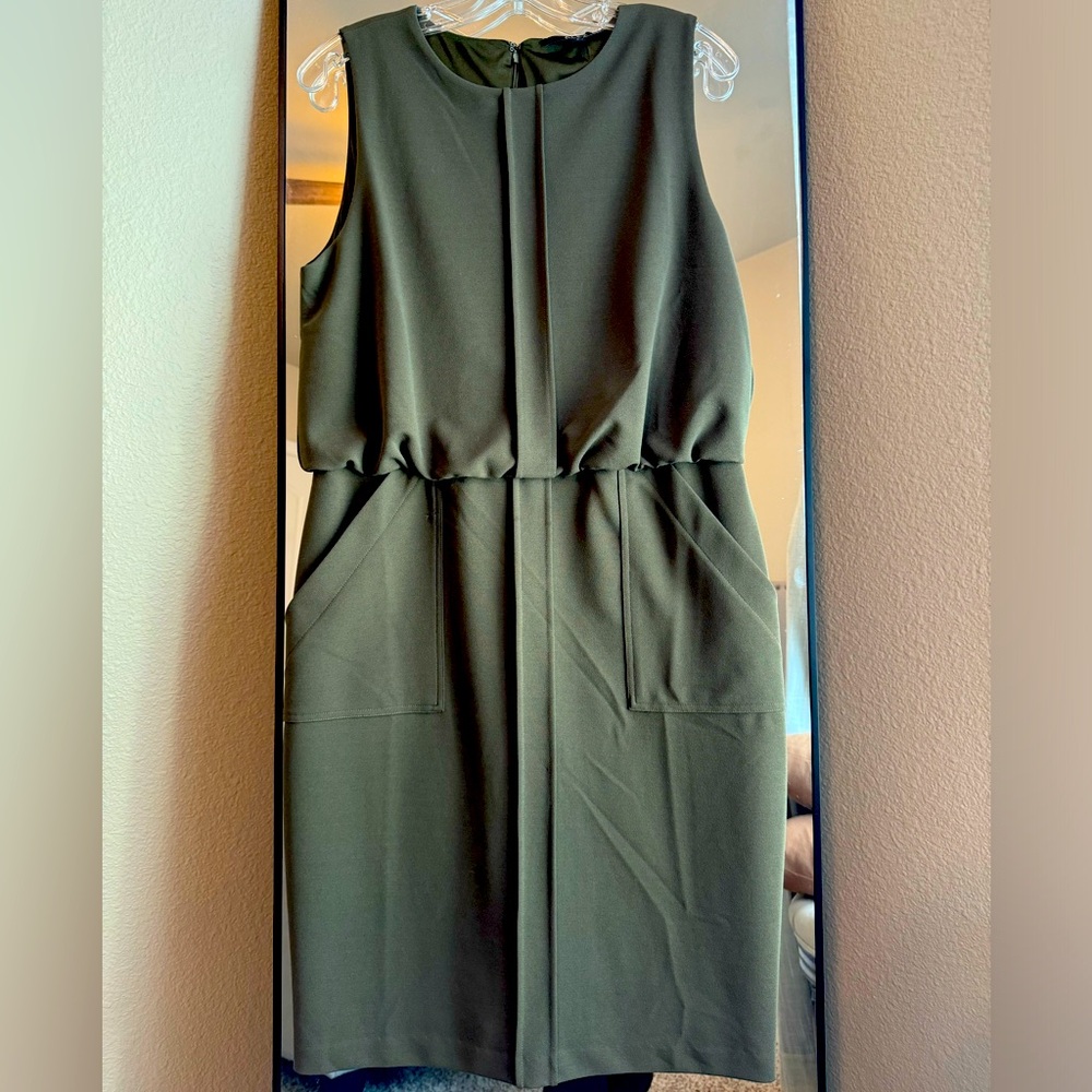 Women’s knee length olive dress